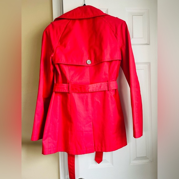 Express Belted Coral Trench Coat, XS - Picture 4 of 5